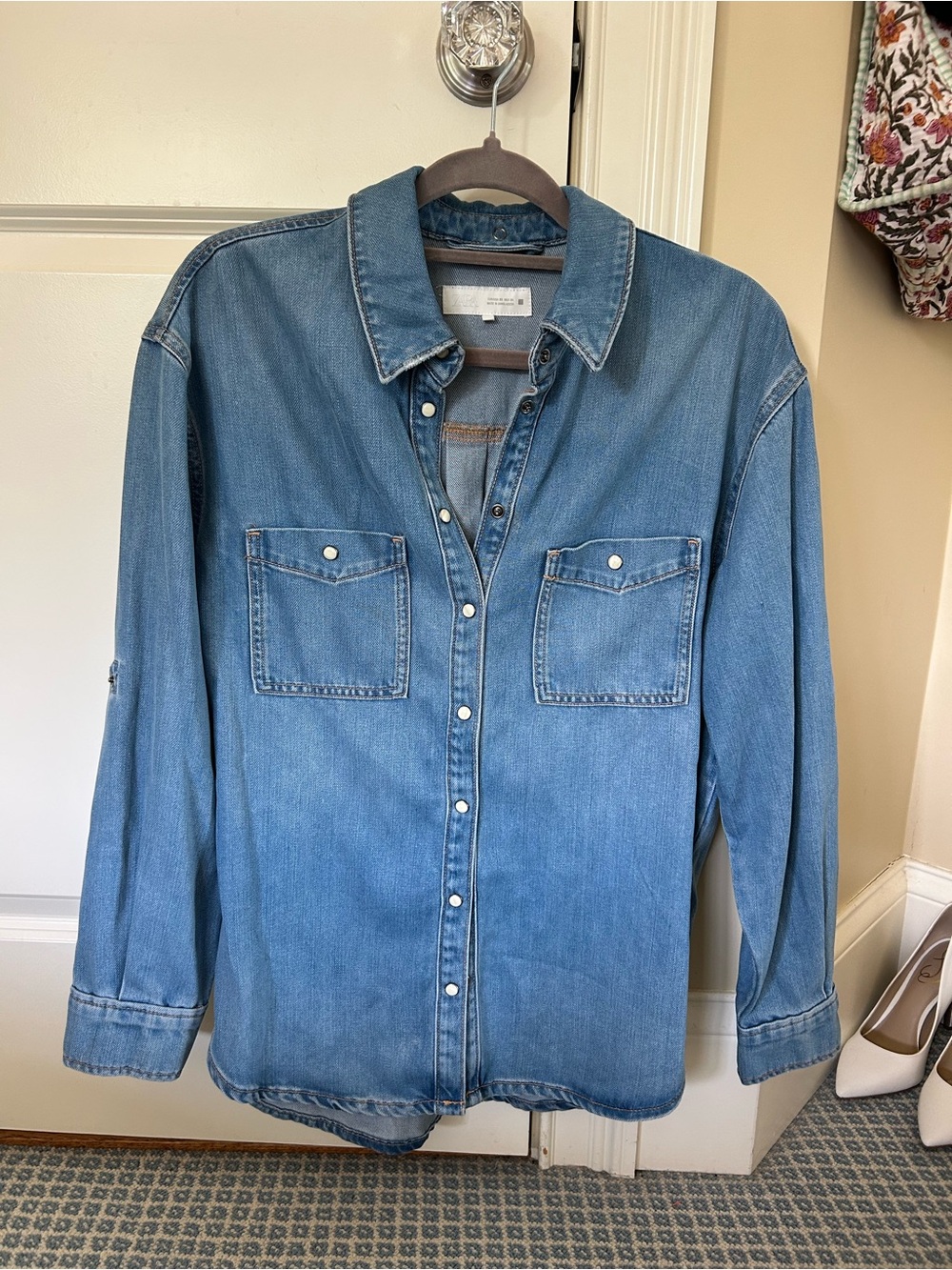 Oversized Light Blue Denim Shirt Jacket